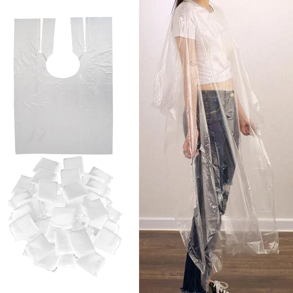 100 Pieces Cape Disposable Haircut Waterproof Shawl Aprons For