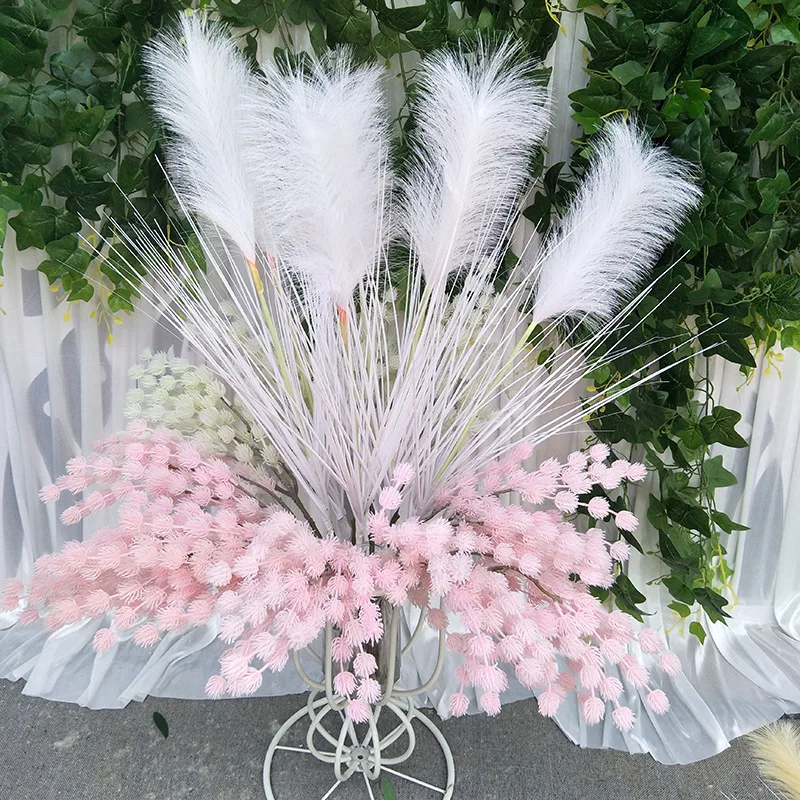 10 piezas de simulacion de hierba de cauna искусственный Кола де perro hierba boda escena Decoration Interior planta verde en