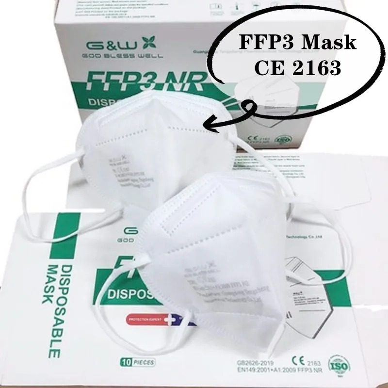 5 100 caixa do respirador dos pces ffp3 do protetor facial do ce da máscara para o adulto resuable com a filtragem alta do sistema multicamadas embala individualmente|Másc.| -
