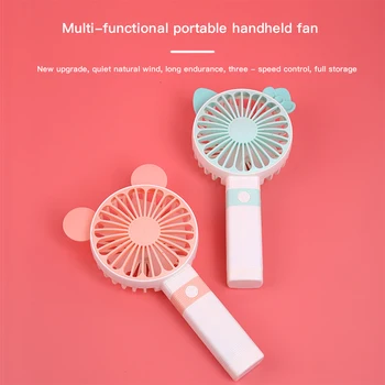 

Mini USB Fan Portable Cute Handheld Cooling Fan Rechargeable Mute Handy Multi-Functional Air Cooling Fan For Outdoor Travel Home