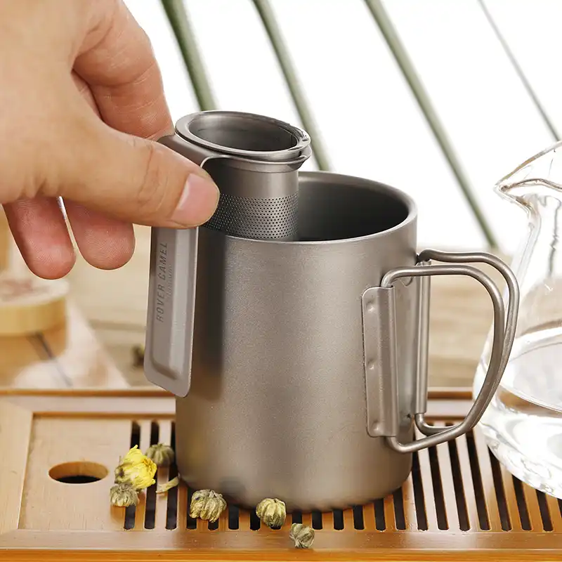 Titanium Water CupTea Infuser Tea Strainer Removable Tea Trays