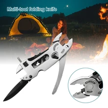 9 in 1 Utility Multi Tool Fold Knife Travel Camp Plier Wrench Adjustable Tool Mini Portable Folding Pliers Hike Hunt Survive Kit