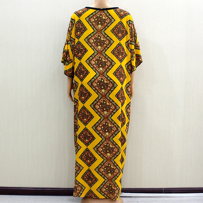 Boho Ruffle Sleeve разноцветные Модные осенние элегантные свободные африканские платья для женщин с шарфом