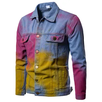 

Nice Denim Jacket Men Man Inkjet Coat Motorcycle Denim Outwear Jeans Jacket And Coats