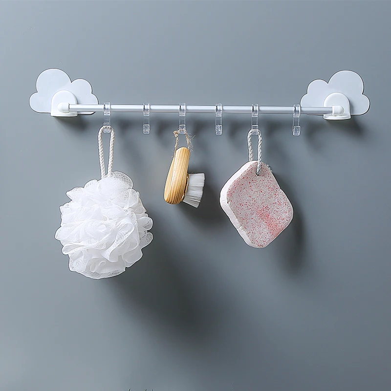 Крючок-вешалка с облаками, регулируемые настенные крючки для хранения, декоративные вешалки для детской комнаты, самоклеющиеся настенные крючки для ключей и шляп