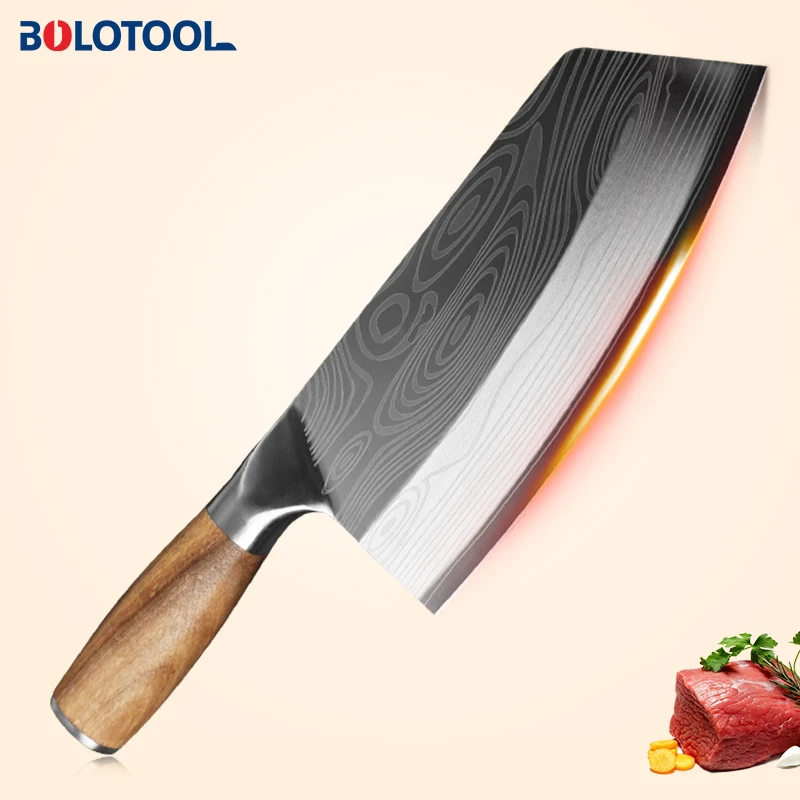 8 Inch Meat Slicing Knife Damascus Laser Pattern 40Cr13 Stainless Steel