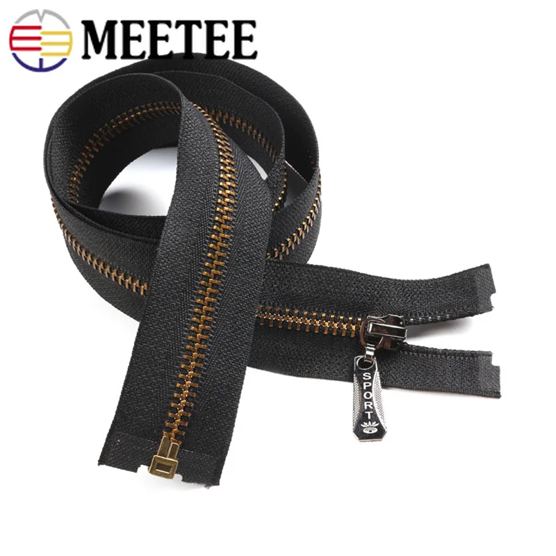 Meetee 4/8 шт. 60/70/80 см 5# разъемная застежка-молния металла Медь зубы открытого хвост молнии DIY пальто Jakect Костюмы швейная молния по индивидуальному заказу, аксессуары для декора