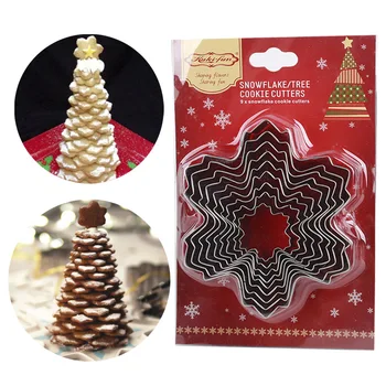 

12Pcs Christmas Snowflake Stainless Steel Cookie Cutters Cake Biscuit Moulds Fondant Icing Mold Baking Tools Kitchen Accessories