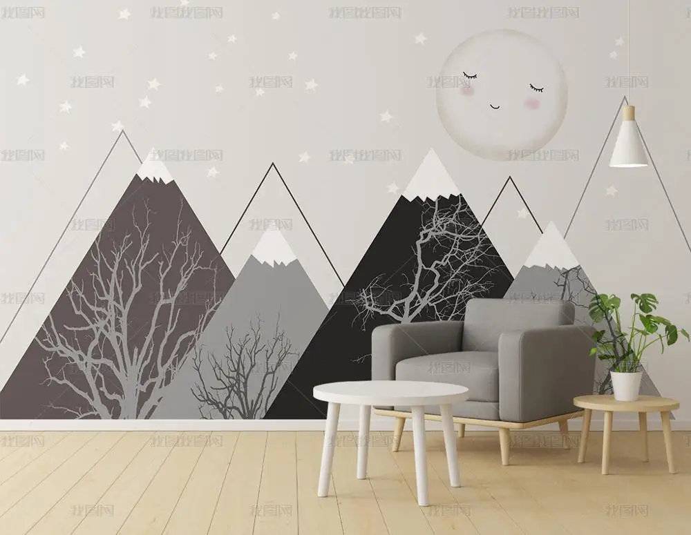 

Bacal papel de pared Custom wallpaper fashion 3d photo mural geometry abstract gray triangles background wallpaper for kids room