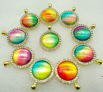 

2020 new 8PC Natural Stone Quartz Crystal Unakite Opal aventurine Round Shaped Pendant Diy Jewelry Making necklace for woman man