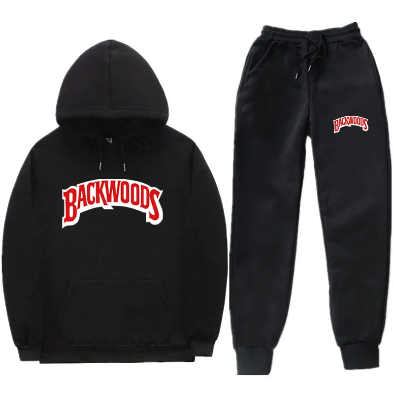 Streetwear BACKWOODS Hoodie set Tracksuit Men Thermal Sportswear Sets Hoodies and Pants Suit Casual Sweatshirt Sport Suit