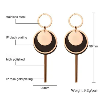 

FXM LE13 arrival fashion jewelry birthday gift rose color with stone big 10mm round shape Korea titanium steel earring