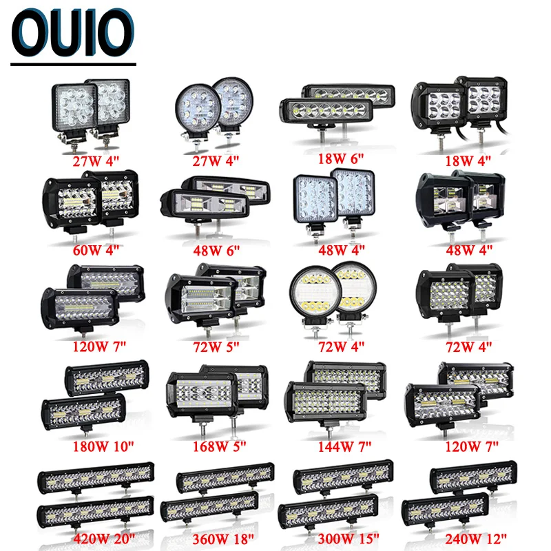 

4-20inch 18-420W LED Work Light Bar Offroad ATV UAZ SUV 4WD 4x4 Truck Tractor Trailer Led Car Lights 12V 24V Spot Flood LED Lamp
