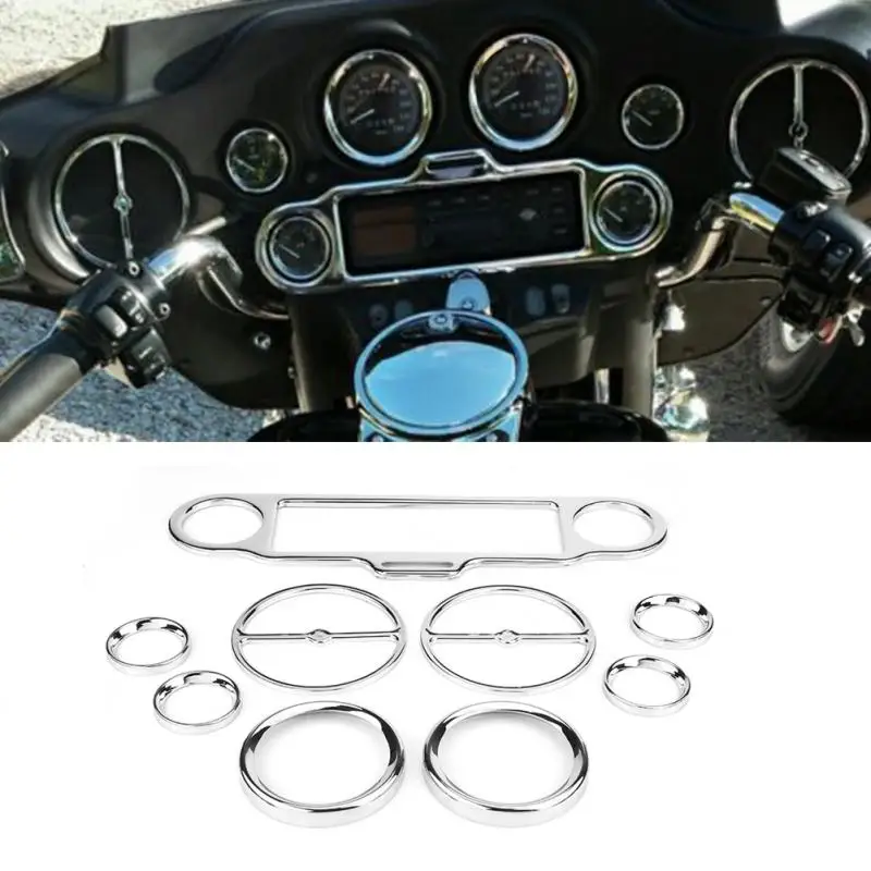 

New Chrome Stereo Accent Speedometer Speaker Trim Ring Set for Harley Glide 1986-2013 Silver Chrome Speaker Trim Ring Set