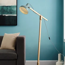 Современный напольный светильник в скандинавском стиле из цельного дерева, простой светодиодный стоячий светильник в виде макаруна для гостиной, кабинета, чтения, офиса, домашнего декора, Slaon