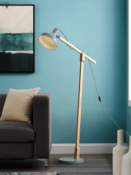 

Nordic Ins Modern Solid Wood Floor Lamp Simple Macaroon Led Standing Lamp for Living Room Study Reading Office Home Decor Slaon
