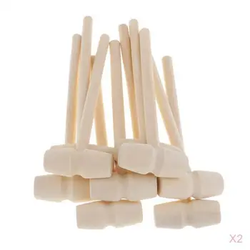 

20 Pieces Mini Wooden Hammer Balls Toy Pounder Replacement Wood Mallets Baby