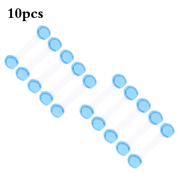 10 шт./партия, защита от блокировки для детей, запирающиеся двери для детей, безопасность для детей, пластиковый защитный замок - Цвет: Blue-10pcs