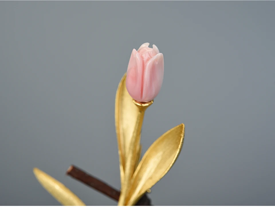 Lotus Fun, вечная любовь, цветок тюльпана, броши, настоящее 925 пробы, серебро, 18 К, золото, ручная работа, дизайн, хорошее ювелирное изделие, лучший подарок для женщин