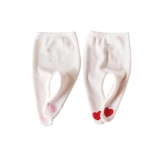 Дизайн, штаны с оборками для маленьких девочек милые брюки с сердцем, зимняя одежда колготки для новорожденных Мягкие хлопковые леггинсы От 0 до 3 лет