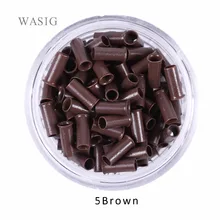 5# разъемная застежка-молния коричневый 2,8 мм* 2,3 мм* 7 мм медные трубы Micro Кольца/ссылки/бусины/трубы наращивание волос Инструменты 1000 шт./лот 7 видов цветов на выбор