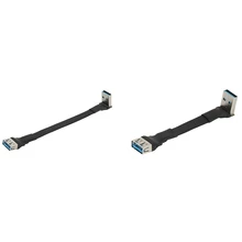Плоский Удлинительный Кабель USB 3,0 штекер-гнездо Кабель для передачи данных под прямым углом 90 градусов USB3.0 Удлинительный шнур Плоский Удлинительный Кабель USB 3,0 штекер-гнездо Кабель для передачи данных под прямым углом 90 градусов USB3.0 Удлинительный шнур