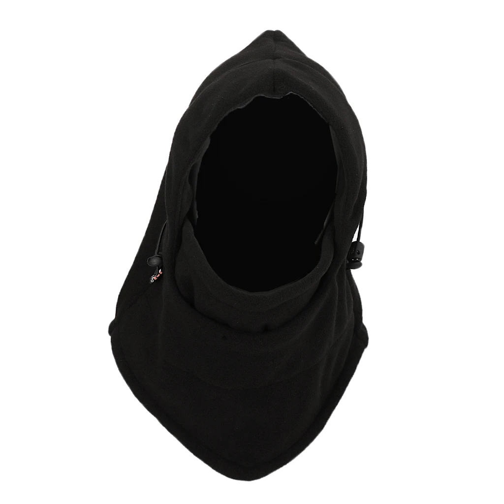 Флис ветрозащитные перчатки для катания на лыжах, Шея Капюшон маска для лица лыжные перчатки и шляпа - Цвет: Black