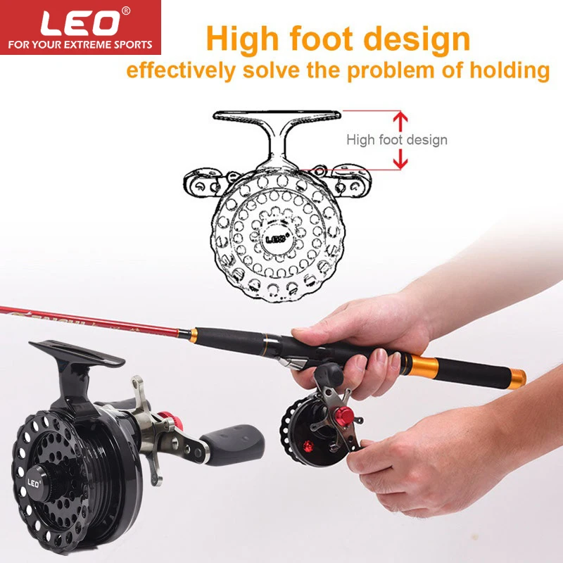 Online LEO DWS60 4 + 1BB 2,6 1 65MM Fly Fishing Reel Rad mit Hoher Fuß Angelrollen Links Hand Angeln Reel Räder