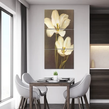 

Lily Flowers Canvas Art Picture Canvas Poster Nordic Style Print Mural Living Room Kitchen Aisle Home Decoration