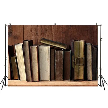

HuaYi vintage books decoration wood planks wall background photography for photo studio photoshoot backdrops D-8844