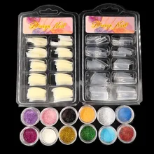 Набор инструментов для нейл-арта, маникюрный акриловый порошок, буферная наждачная бумага, щетка, отделитель пальцев, набор для стрижки ногтей SCI88