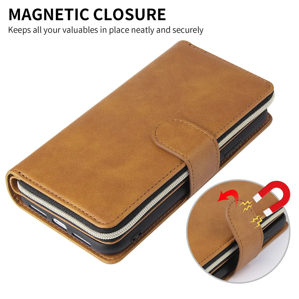 case iphone 12 Luxury PU Leather Zipper Wallet Case For iPhone 13 12 Mini 11 Pro XS Max XR X 8 7 6 6s Plus SE 2020 Flip Card Holder Phone Cover clear iphone 12 case