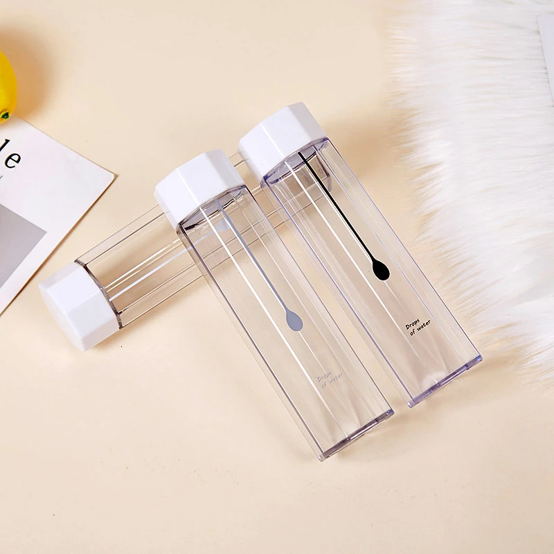 

Soffe Fruit Infuser Water Bottle 380ml Square Transparent Heat Resistant Outdoor Camping Sport Drink Bottle Free BPA Plastic