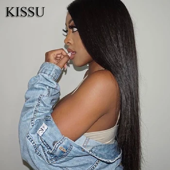 

KISSU Long Straight Human Hair Wigs 4x4 Closure Wig Straight Hair Wig Mongolian Straight Hair Wig Mongolian Hair Wigs