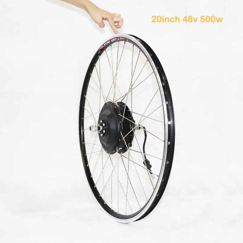 20inch48v500wwheel E велосипед Комплект 36 в 48 в 500 Вт переднее колесо велосипед с электродвигателем конверсионный комплект концентратор бесщеточный контроллер с двигатель дисплея колесо для электровелосипеда - Цвет: 20inch48v500wwheel