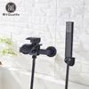 MYQualife Matte Black Bathroom Faucet 2 Function Bathtub Facuet  Wall Mounting Cold and Hot Shower Faucet 1