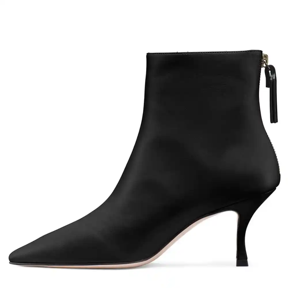 LOVIRS Botines de tacón de aguja para mujer, Botines de tacón bajo,  puntiagudos, con cremallera en la espalda, para invierno|Botas hasta el  tobillo| - AliExpress