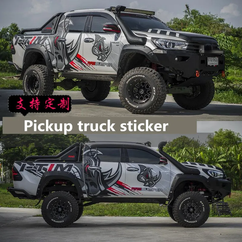 Pickup truck sticker FOR Tundra NAVARA DMAX Hilux RANGER F150 body exterior decoration modified rhino | Автомобили и мотоциклы