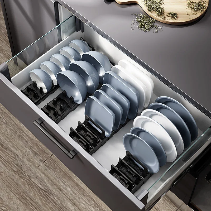  COLTURE Plates Bowls Holders Organizer for Kitchen Cabinets   Vertical Alumium Dish Storage Dying Display Rack for Counter, Cupboard,  Drawer Corner - Adjustable Slot Distance Bowl Drying Rack