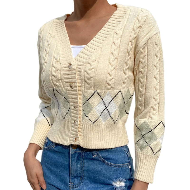 Женский трикотажный кардиган с рукавами 3/4 однобортный облегающий укороченный