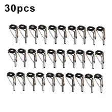 30pcs Set 6 Kinds Of Diameter Smooth Iron Fishing Rod Guides Ring Saltwater  2.2/2.4/2.8/3.0/3.5/3.8mm  Guide Rings  Fish Tackle