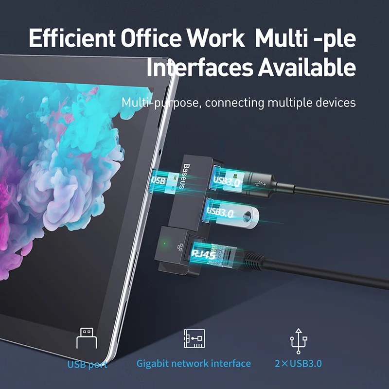 Baseus USB C концентратор к HDMI USB 3,0 RJ45 type C концентратор для поверхности Go Ethernet USB-C type-C мульти usb-концентратор, адаптер для MacBook Pro Air