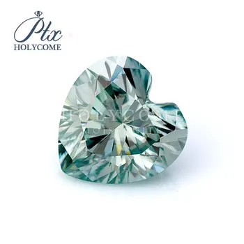 

High quality 9.5*9.5mm blue heart cut loose synthetic moissanite price per carat for jewelry making