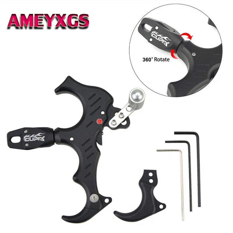 Archery Bow Release Aids 3 or 4 Finger Grip Thumb Caliper Trigger Automatic