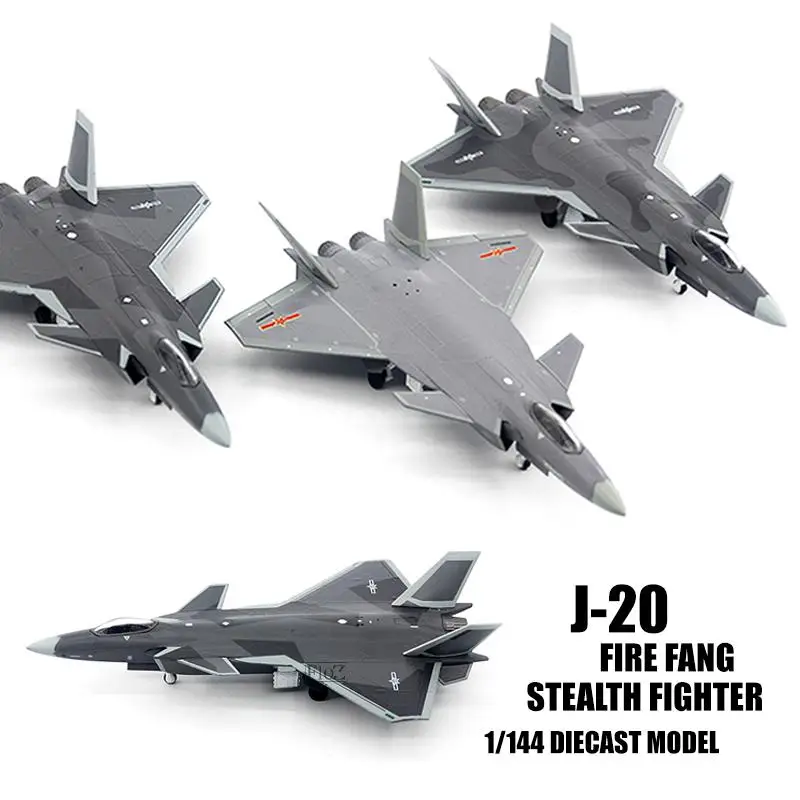 Китай J 20 Fire Fang Stealth Fighter 1/144 литой самолет модель самолета  | Отзывы и видеообзор -4000051113802