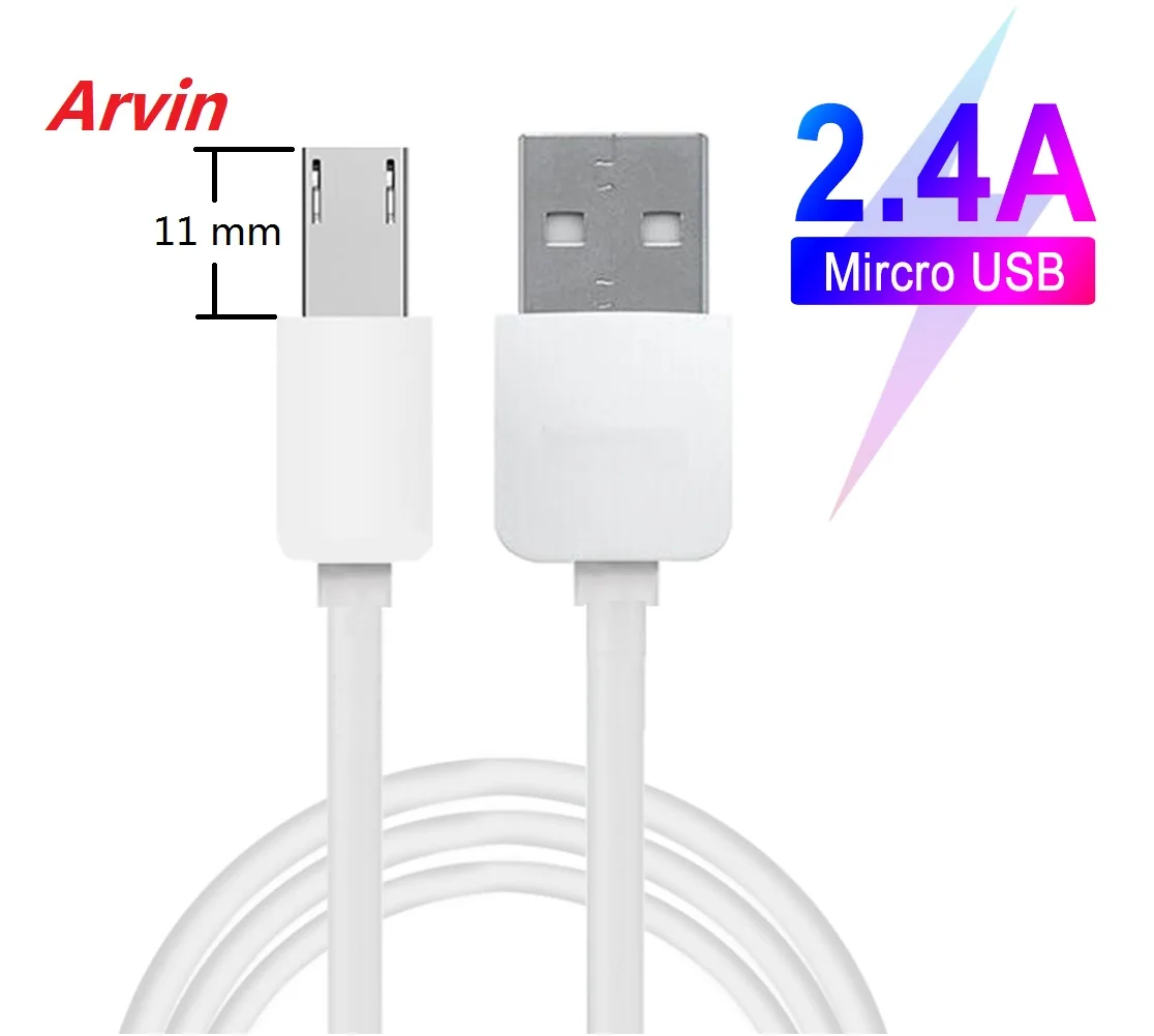 

11MM Extra Long Head Micro USB Connector Cable 1m LED Cabel for Homtom ZOJI Z8 Z7 for Cubot Kingkong for Nomu S10 S20 S30 mini