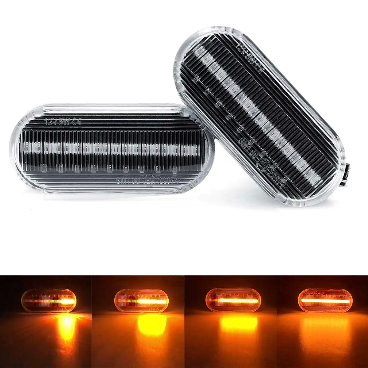 2 Pcs LED Dynamic Side Marker Turn Signal Light Indicator for VW Bora Golf 3 4 Passat 3BG Polo SB6 SEAT Ibiza Leon Skoda Ford