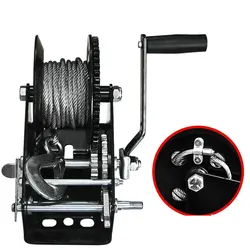 HQ 800-3000LBS Heavy Duty Boat Truck Self Locking Wire Rope Cable Ratcheting Manual Hand Winch
