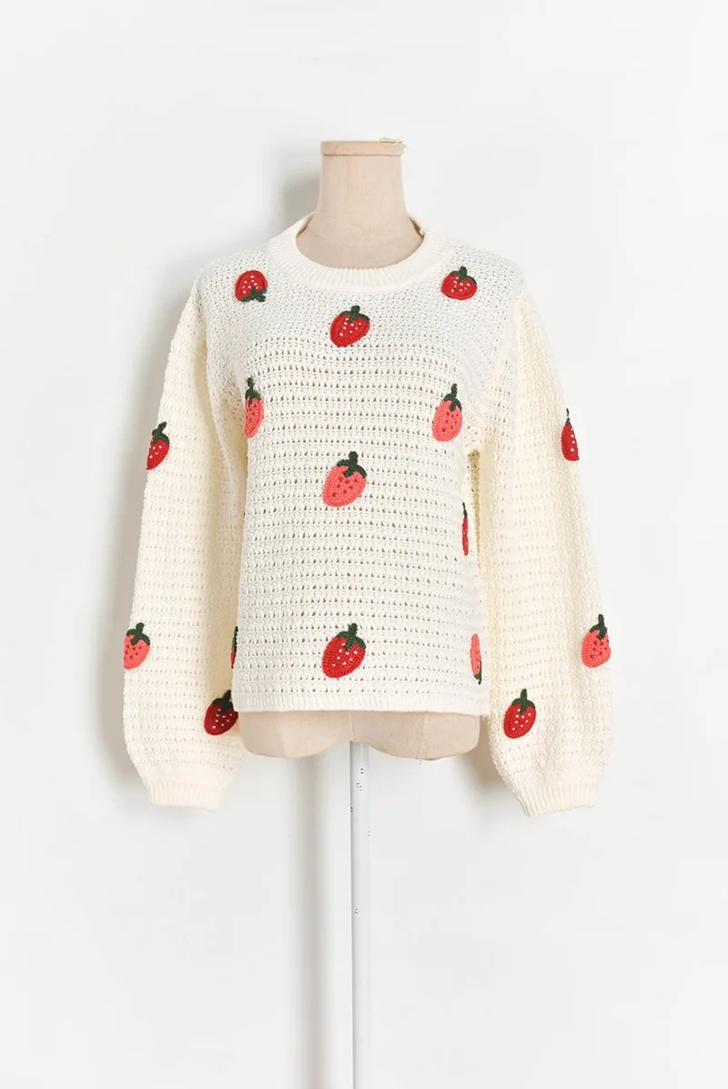 strawberry sweater zara