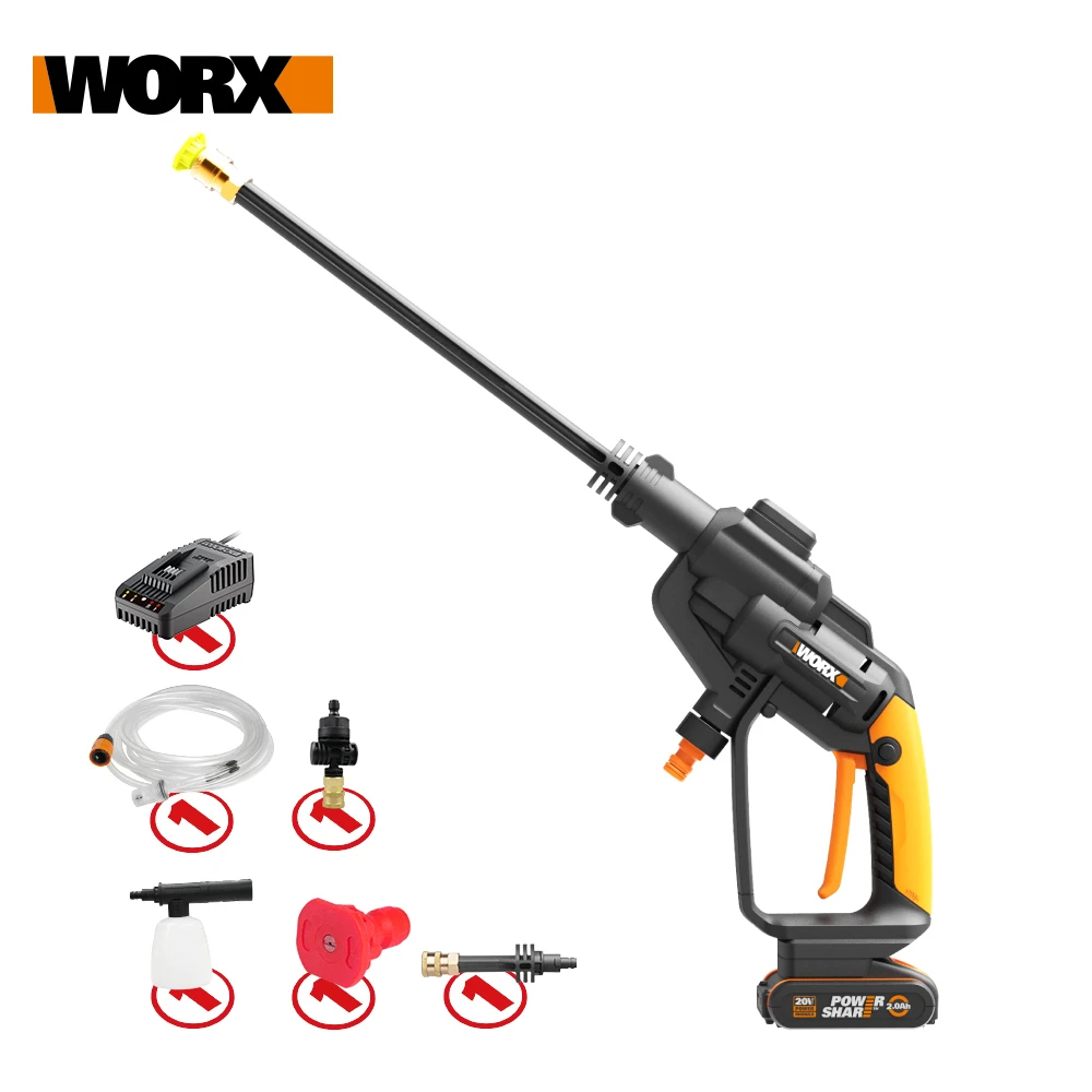 WORX 20V мойка автомобиля высокого давления WG620E.3 Беспроводная портативная моющая